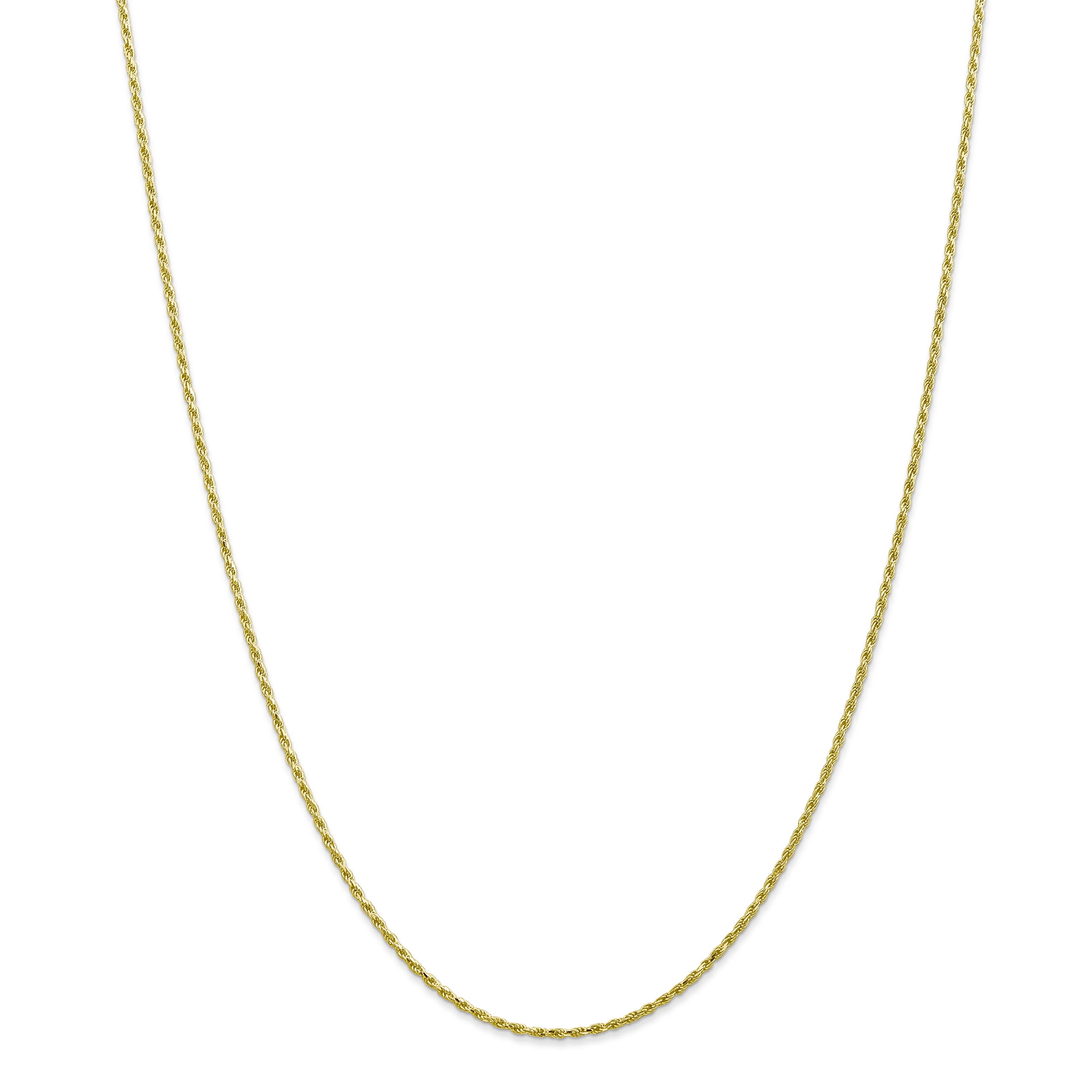Roy Rose Jewelry 10K Yellow Gold 1.5mm Machine Made Diamond Cut Rope Chain Necklace ~ Length 22'' inches by Roy Rose Jewelry