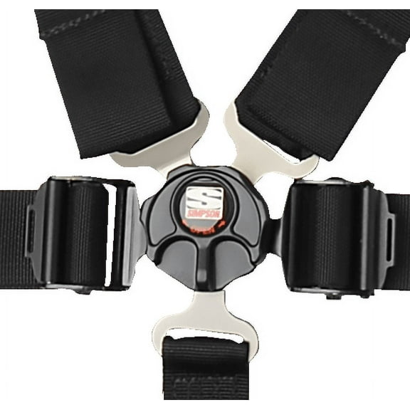 Simpson Racing 29110BKL1X L&L Harness - Camlock (Lever) - SFI 16.1 - 55" Long - 5-Point - Pull Down - Bolt-In - Black