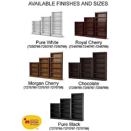 South Shore Smart Basics 4-Shelf Bookcase, Multiple Finishes