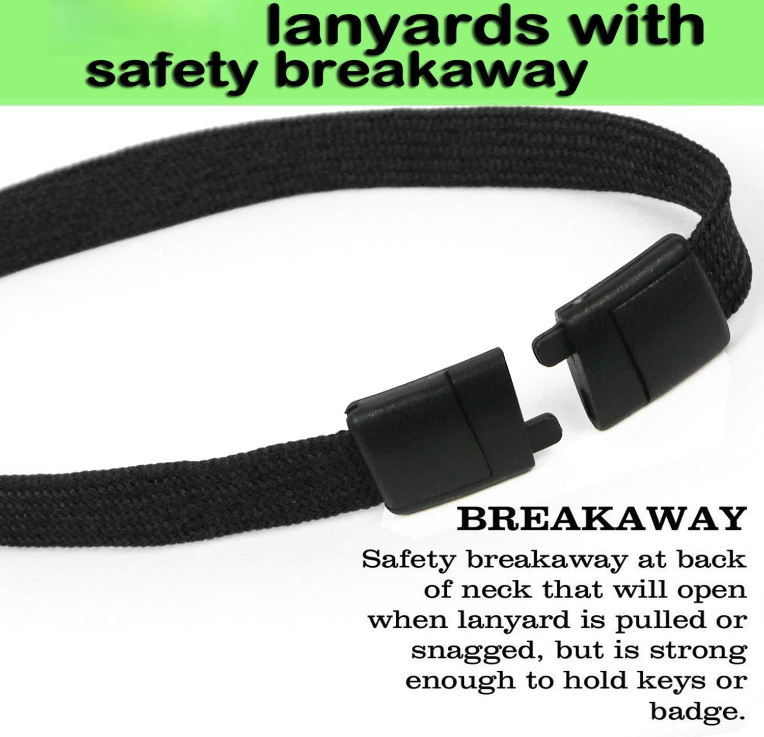 25 Pack Breakaway Lanyard With J-hook Bulk Flat Lanyards For Name Tag Id Badges