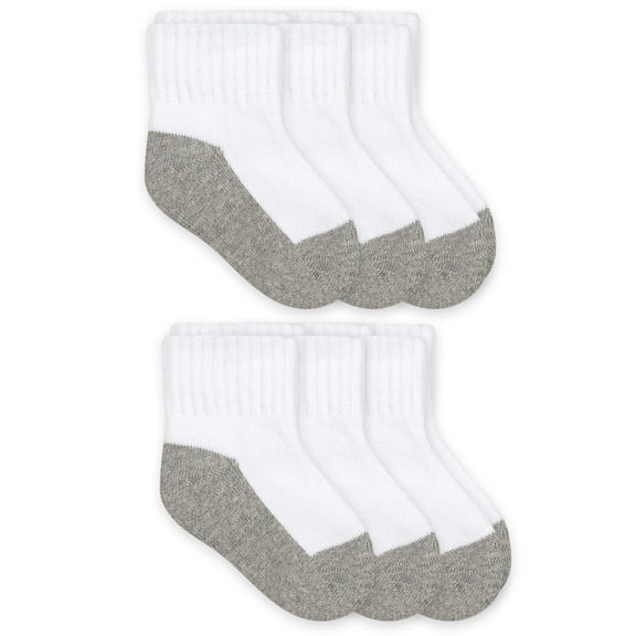 Jefferies Socks Girls Boys Socks, 6 Pairs Seamless Sport Quarter Ankle Smooth Toe Socks