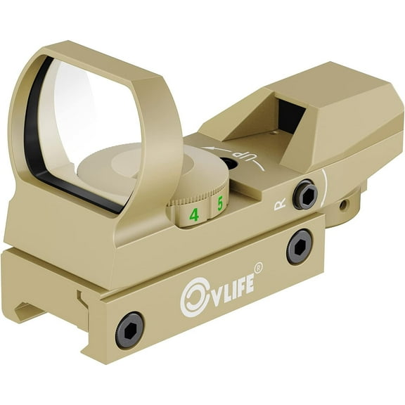 CVLIFE 1X22X33 Red Green Dot Sight Scope Sight with 20mm Rail,Brown
