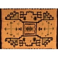 thumbnail image 1 of Ahgly Company Indoor Rectangle Abstract Orange Modern Area Rugs, 5' x 7', 1 of 4