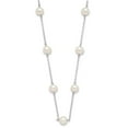 thumbnail image 2 of 14k White Gold 5.5-6.5mm Near Round White Freshwater Cultured Pearl 12-station 18 inch Necklace, 2 of 4