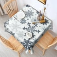 thumbnail image 2 of Blue Christmas Snowflake Pattern Square Tablecloth,Waterproof Square Table Cover,Wipeable Spillproof Washable Table Cover for Home Kitchen Party Decor 60"x60"(152x152cm), 2 of 6