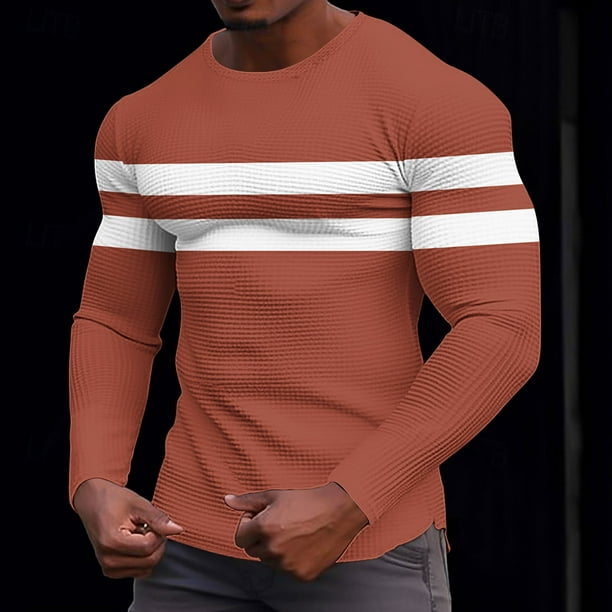 Blusas y camisas de manga larga con cuello redondo para hombre, ropa deportiva para el hogar, pijamas, camisetas casuales holgadas de color liso, blusa deportiva de poliéster para hombre