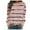 Pink, variant on Oalirro Womens Casual Top Round Neck Striped Midweight Long Sleeve Shirt