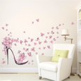 thumbnail image 2 of XUFLVPSEF High-Heeled Shoes Wall Art Valentine's Day Heart Butterfly Wall Sticker for Women Bedroom Living Room Background PVC Decorations Kids Room Decor Art Mural, 2 of 5