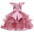 thumbnail image 1 of Ropa para niños, falda de princesa para niñas, vestido de actuación para niños, falda tutú con lazo grande y pastel, 1 of 5
