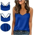 thumbnail image 7 of cocolona Womens Silk Satin Camisole Summer Casual Solid Color Sleeveless V Neck Tank Tops, 7 of 7