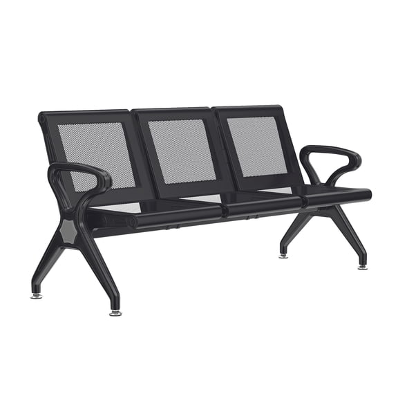 Kinbor 3-Seat Waiting Room Bench - Reception Room Chairs with Arms Airport Reception Chairs, Lobby Bench Seating Office Chairs Waiting Area Chairs for Airport Business Hospital Market