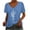 Blue, variant on Womens Summer Tops Trendy Casual Print V-Neck Short Sleeve T Shirt Pullover Tops Lightweight Cute Blouse Pullover Sky Blue M