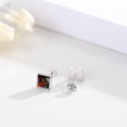 thumbnail image 2 of Midir&Etain Black Fire Opal Earrings 925 Sterling Silver Black Square Stud Earrings Opal Jewelry Birthday Christmas Gifts for Women, 2 of 7