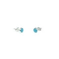 thumbnail image 3 of Y'all Sterling Silver Stud Earrings with 5mm Kingman Turquoise Stone Fashion Earrings for Women, 3 of 5