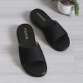 thumbnail image 6 of Nrmvnmi 2024 Women's Slippers Open Toe Plus-Size Casual Wedge-Shaped Solid Color Slippers Summer Comfortable Shoe Black Mothers Day Gifts, 6 of 8