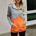 thumbnail image 2 of Cmfcve Women's Fashion Hoodies & Sweatshirts Casual Long Sleeve Relaxed Fit Athletic Hoodies Crew neck Color Block Ladies Tops Sweatshirts with Pockets, 2 of 9