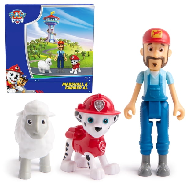 Pack de figuras Paw Patrol Marshall & Farmer Al con oveja 3+