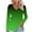 Green, variant on aidice Tops for Women Casual V Neck Long Sleeve Fitting Shirts Comfy Fall Gradient Color Blouses Tops