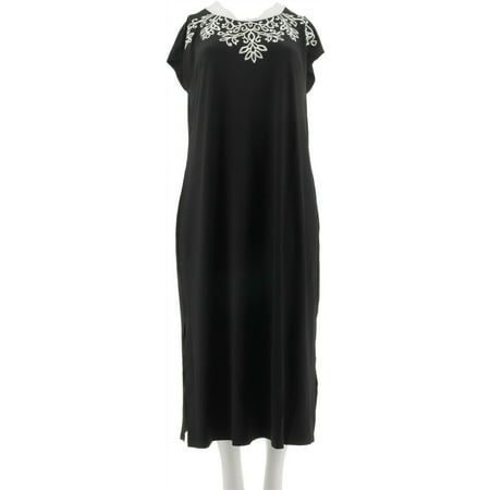 Bob Mackie Embroidered Dolman Slv Knit Maxi Dress Women's A290579