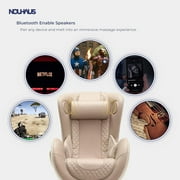Nouhaus Heated Classic Massage Chair Full Body and Spot Massaging Recliner with Ottoman, Bluetooth Speaker, in-Chair Charger Mellow Sand