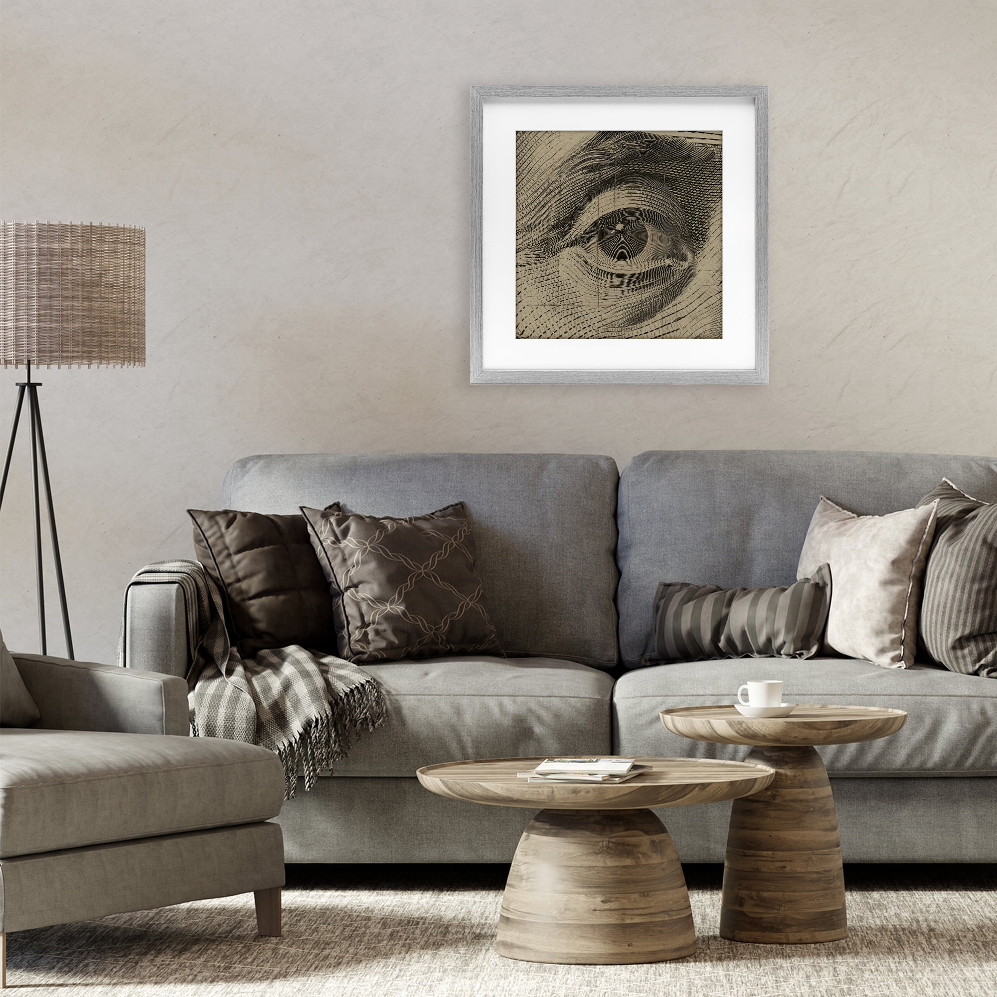 Stupell Industries Franklin's Gaze Eye Gray Framed Print Under Glass, design by Svetlana Aleynikova