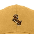 thumbnail image 2 of Dalix Dachshund Embroidered Cotton Dad Hat Casual Adjustable Baseball Cap for Dog Lovers Womens in Washed Gold, 2 of 5