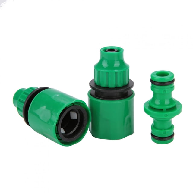 M Buder Adaptador de Conector Rápido para Manguera de Jardín de 3/8 Pulgadas, Juego de 3 Piezas para Reparación de Mangueras de Agua, Accesorios Resistentes para Riego Exterior (2.4 in / 6.1 cm)