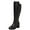 Black PU 370, variant on Women's Extra Wide Calf Knee High Boots True Wide Width Chunky Heeled Boot Comfortable Plus Size Tall Long Gogo Boots for Women.