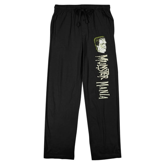 The Munsters Herman Munster Character and Name Men's Black Graphic Sleep Pants-Large