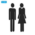 thumbnail image 3 of Uxcell 4.7" Bathroom Sign, 2 Pairs Men Women Restroom Sign Self-Adhesive Toilet Door Decor Sticker Black, 3 of 6