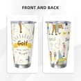 thumbnail image 3 of Fotbe Golf Icons And Golfer Pattern 20 oz Tumbler Stainless Steel Vacuum Insulated Coffee Ice Cup Double Wall Travel Flask Leak-proof Coffee Cup-Straw Two-piece Set, 3 of 8