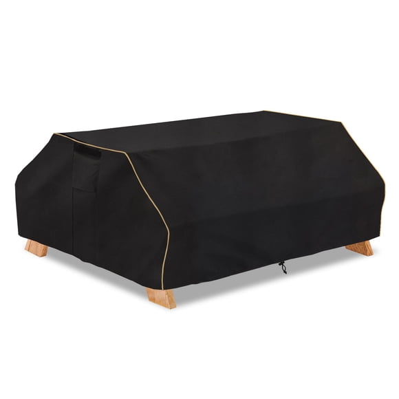 Bitubi Housse de Table de Pique-Nique Imperméable 70 / 72 Pouces avec Housses de Banc, Classique Noir Coupe-Vent Anti-Poussière Anti-UV, Housse Extérieure 72 Pouces