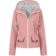 thumbnail image 6 of Crgrtght Hooded Jacket for Women Waterproof Sunscreen Long Sleeve Zip Up Casual Slim Fit Outdoor Hiking Travel Sports Coat, Pink L, 6 of 7