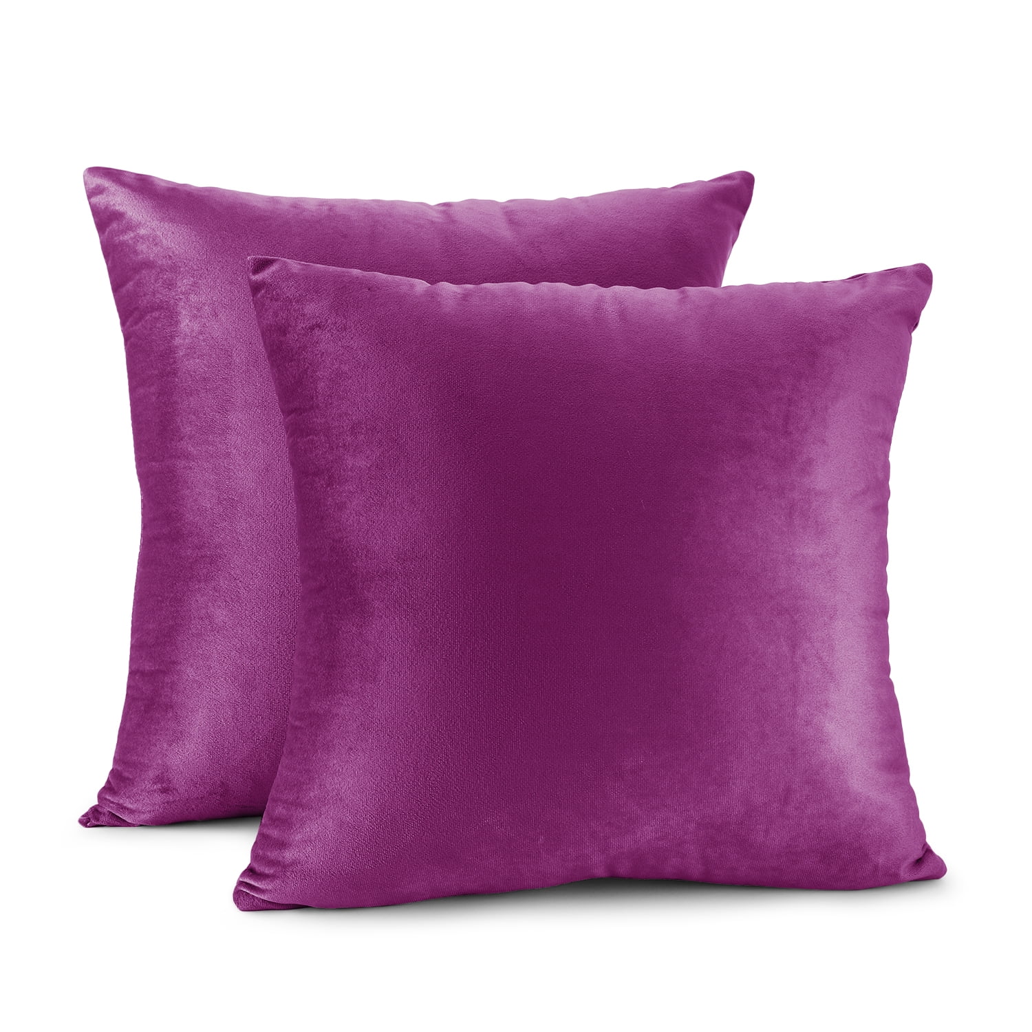 Clara Clark Plush Solid Decorative Microfiber Square Throw Pillow Cover with Throw Pillow Insert for Couch, Orchid Purple, 28"x28"", 4 Piece Decorative Soft Throw Pillow Set