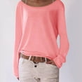 thumbnail image 3 of Blusa de Larga con Cuello y Hombros Descubiertos para Mujer Rosa S, 3 of 5