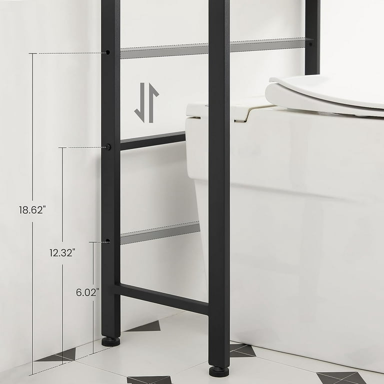 Techvida Bathroom Organizer Shelf 3-Tier Bathroom Metal Shelf over The  Toilet Storage Shelf Black 