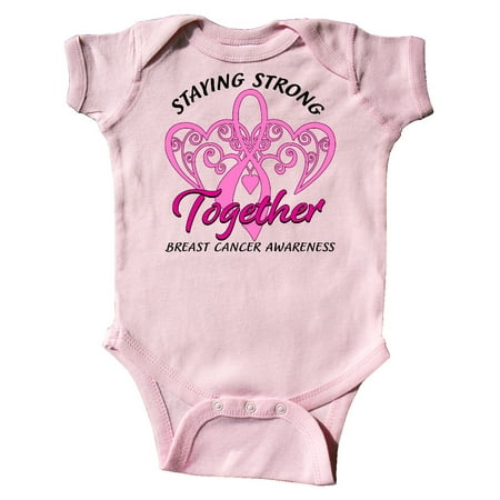 

Inktastic Staying Strong Together with Pink Breast Cancer Ribbon Gift Baby Boy or Baby Girl Bodysuit