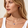 thumbnail image 3 of APSVO S925 Sterling Silver Plated Love Heart Necklaces for Women Teen Girls CZ March Birthstone Pendant Chain with Blue Aquamarine Birthday Jewelry Gifts, 3 of 9