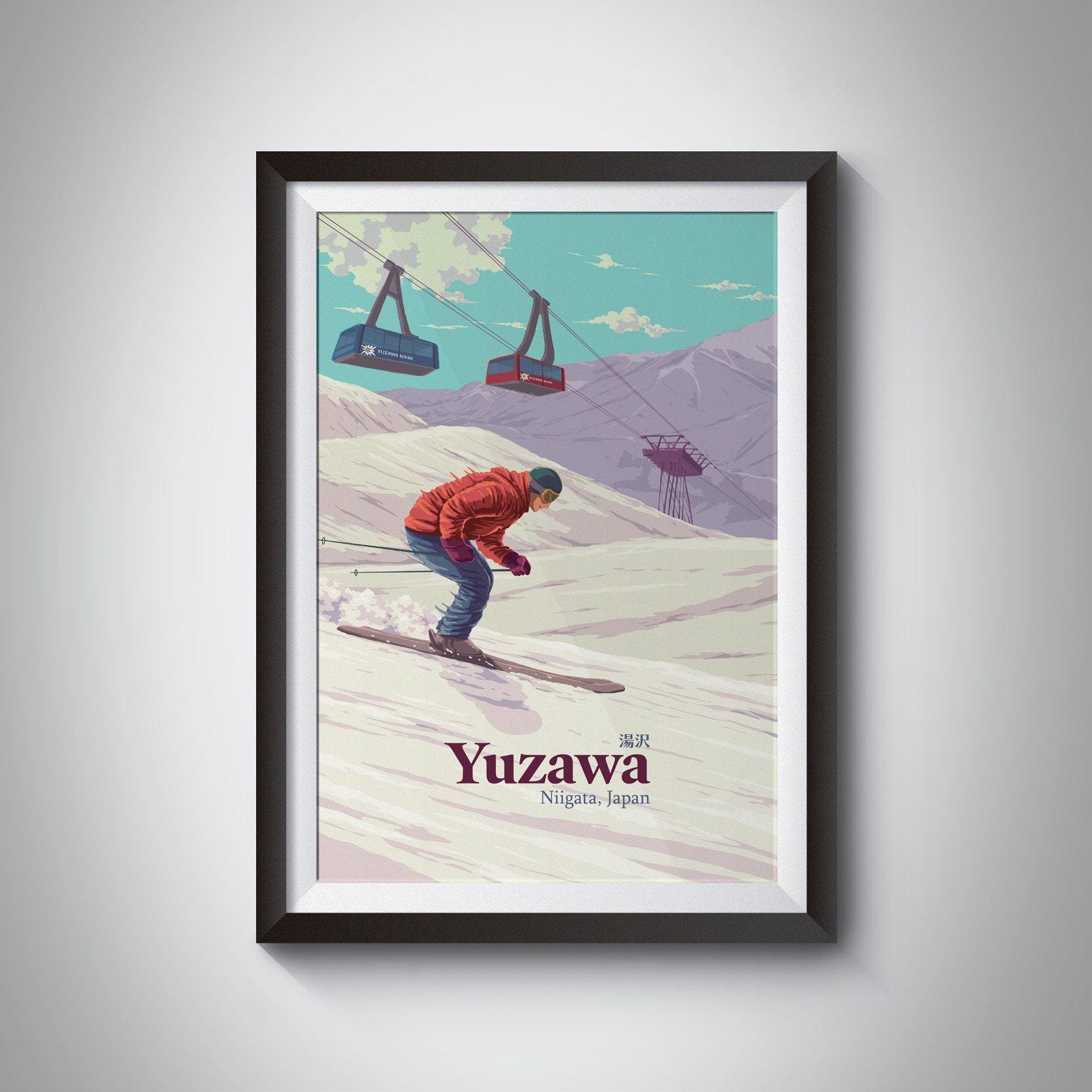 Yuzawa Japan Resort Niigata Travel National Park Niseko Snowboarding Gala Yuzawa Art Poster , Poster Print Only