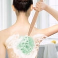 thumbnail image 6 of Casewin Wooden Long Handle Bath Brush Back Scrubber Wood Bath Shower Body Brushes Sponge Hanging Soft Mesh Brush (Green), 6 of 7