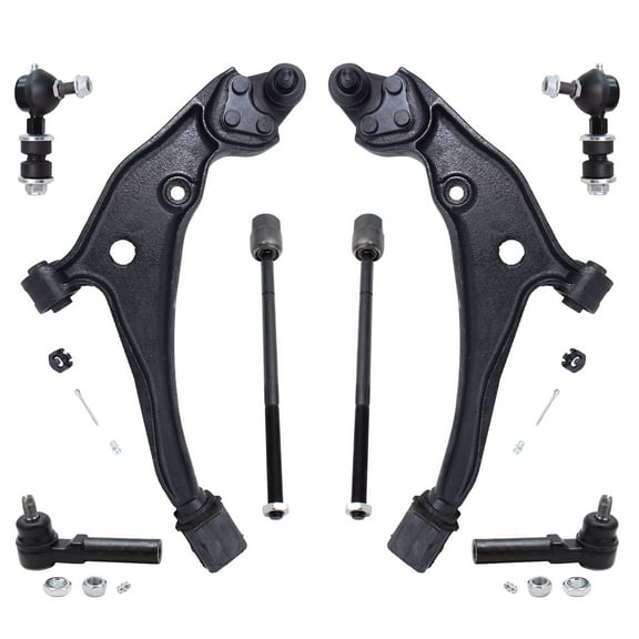 Detroit Axle - Front Lower Control Arms w/Ball Joints Sway Bars Inner Outer Tie Rods Replacement for 1999 - 2002 Nissan Quest/Mercury Villager - 10pc Set