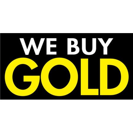 Ghp 2 X4 We Buy Gold Straight Cut Edges Vinyl Business Banner