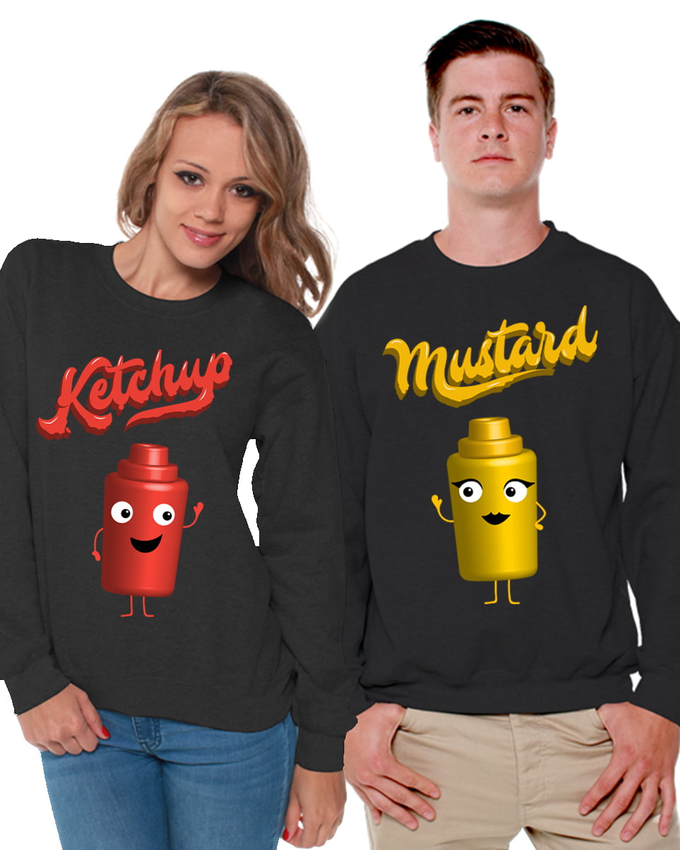 Ketchup Hoodie Matching Couple Mustard For Valentine's Day Halloween Pullover 