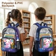 thumbnail image 4 of SEANATIVE Clear Backpack for Boys Girls Clear Backpacks Transparent Daypack with Adjustable Straps, See Through Book Bag Back to School Essentials, Axolotl Galaxy Violet, 4 of 7