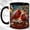 Black, variant on Cardinal Heart Coffee Mug, Winter Bird Mug, Ceramic 11 oz
