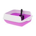 thumbnail image 3 of Caja de arena para gatos Partita de arena de cables de lados de gato recipiente de arena para gato Bandeja de arena de gato de cara alta bandeja de Violeta, 3 of 9