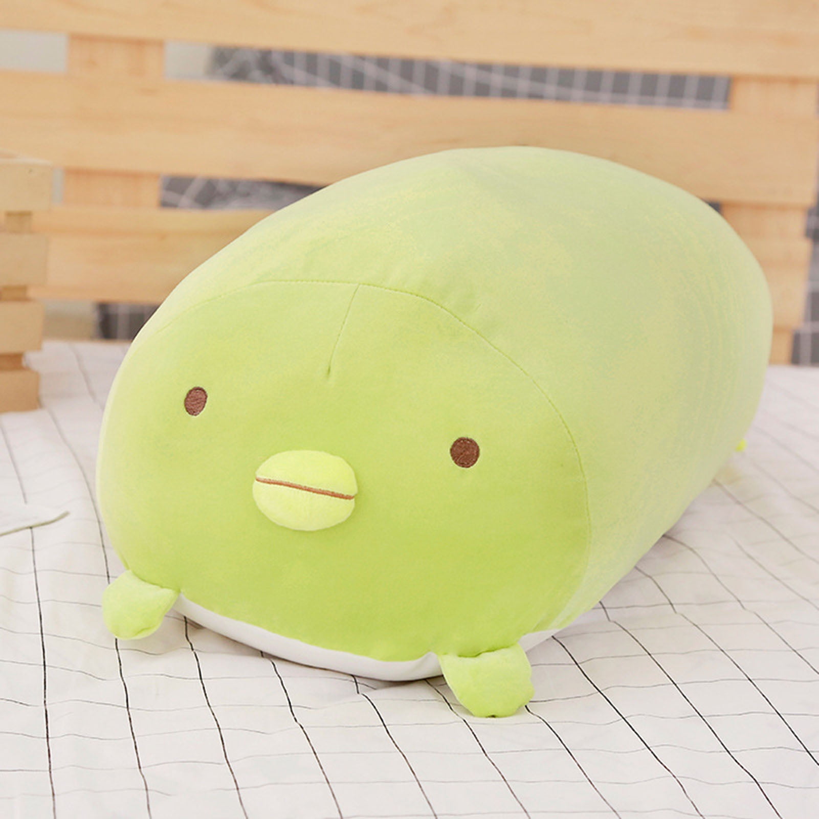 LA TALUS Stuffed Toy Elastic Multifunctional PP Cotton Huggable Plush Cat  Pillow Plushie for Sofa Decoration Green 30cm