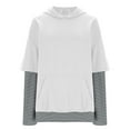 thumbnail image 4 of UTSJKR Womens Oversized Fake Two Piece Hoodies Fleece Sweatshirts Spring Fashion Pullover Sweaters Winter Clothes White S, 4 of 9