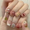 thumbnail image 1 of Uñas postizas cuadradas cortas con diseño de flores, uñas postizas con diseño de grafiti, uñas postizas de cobertura total, uñas acrílicas de primavera y verano, uñas artificiales cortas con diseño fl, 1 of 4