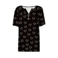 thumbnail image 4 of ALLLIST Womens Tops Under $10 Black Button Graphic Short Sleeve V-Neck T-Shirts Blouses for Women XL, 4 of 4